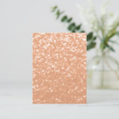 Glitterende perzik nepsonkerstkleuren van het jaar briefkaart (Staand voorkant)