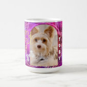 Glitterende Pet Dog Foto Mangenta Magic Mok (Midden)