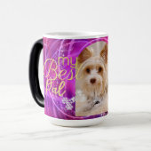 Glitterende Pet Dog Foto Mangenta Magic Mok (Voorkant links)
