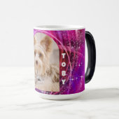 Glitterende Pet Dog Foto Mangenta Magic Mok (Voorkant rechts)