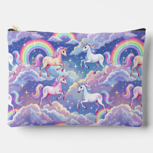 Glitterende regenboog en eenhoorns op wolken etui