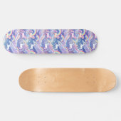 Glitterende regenboog en eenhoorns op wolken persoonlijk skateboard (Horizontaal)