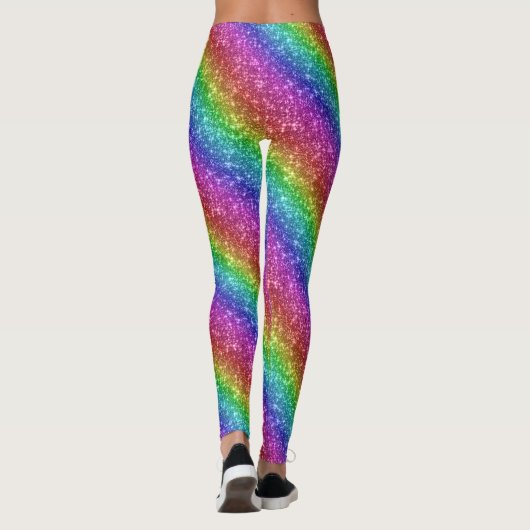 Glitterende Regenboog Glans Leggings (Achterkant)