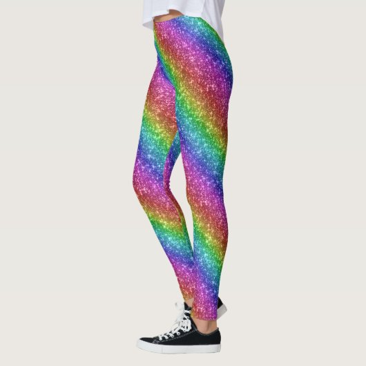 Glitterende Regenboog Glans Leggings (Links)