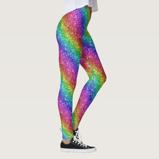 Glitterende Regenboog Glans Leggings (Rechts)
