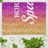 Glitterende Regenboog Gradiënt Glitter Geboren om Theedoek (Gevouwen)