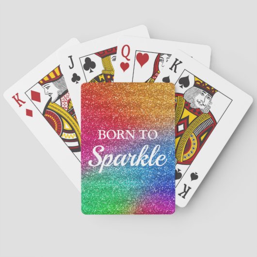 Glitterende Regenboog Gradiënt Glitters Fonkel Nie Pokerkaarten (Achterkant)