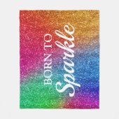 Glitterende Regenboog Gradiënt Glitters Glans Gevo Fleece Deken (Voorkant)