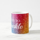 Glitterende Regenboog Gradiënt Glitters Glans Gevo Koffiemok (Voorkant rechts)