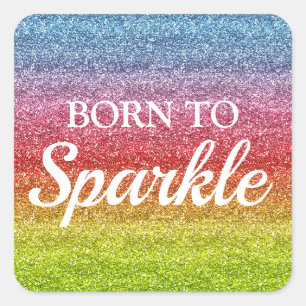 Glitterende Regenboog Gradiënt Glitters Glans om t Vierkante Sticker