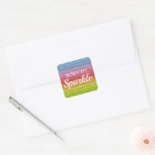 Glitterende Regenboog Gradiënt Glitters Glans om t Vierkante Sticker (Envelop)