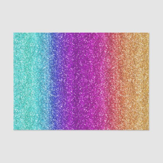 Glitterende Regenboog Gradiënt Glitters Tissuepapier (Voorkant)