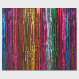 Glitterende regenboog lint slierten feestverpakkin cadeaupapier