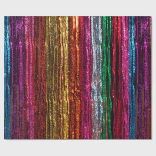 Glitterende regenboog lint slierten feestverpakkin cadeaupapier