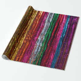 Glitterende regenboog lint slierten feestverpakkin cadeaupapier