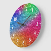 Glitterende regenbooggradiënt glitters grote klok (Hoek)