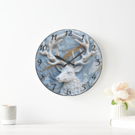 Glitterende rendier kerstcharme grote klok