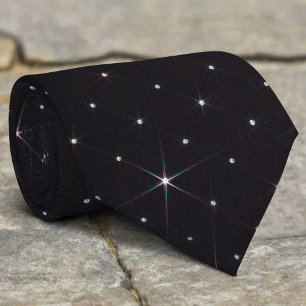 Glitterende Rijnsteen Glanzende Diamant Zwarte Mat Stropdas