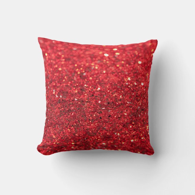 Glitterende rode nep sequins feestelijke decoratie kussen (Voorkant)