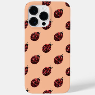 Glitterende rode vonken Lieveheersbeestje patroon Case-Mate iPhone 14 Pro Max Hoesje