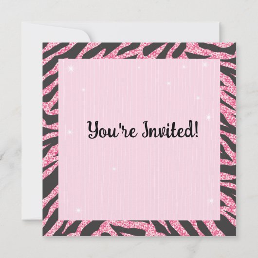 Glitterende Roller Skate Feest Uitnodigingen met P (Achterkant)