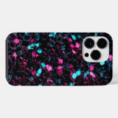 Glitterende roze blauwe mozaïek glittersparels iPhone hoesje (Achterkant horizontaal)