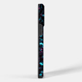 Glitterende roze blauwe mozaïek glittersparels iPhone hoesje (Rechterkant)