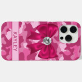 Glitterende Roze Camouflage Gepersonaliseerd Case-Mate iPhone Case (Achterkant (horizontaal))
