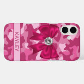 Glitterende Roze Camouflage Persoonlijk Case-Mate iPhone Case (Achterkant (horizontaal))