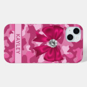 Glitterende Roze Camouflage Persoonlijk Case-Mate iPhone Case (Achterkant (horizontaal))