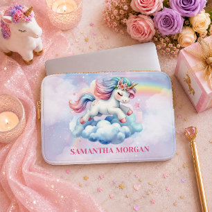 Glitterende Roze Eenhoorn Meisje Verjaardag Laptop Sleeve