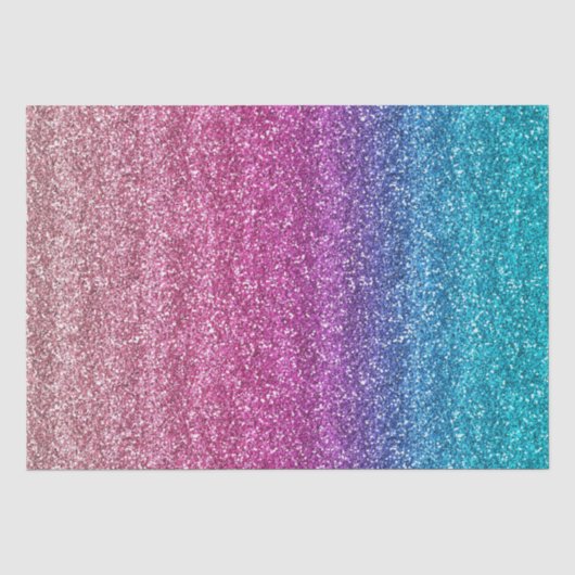 Glitterende roze en blauwe verloop glitter tissuepapier (Voorkant)