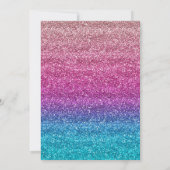 Glitterende roze en blauwe verloop glitter verjaar kaart (Achterkant)