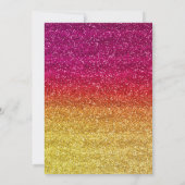 Glitterende roze en gele verloop glans verjaardag kaart (Achterkant)