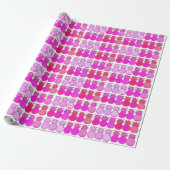 Glitterende roze en rode ananassen cadeaupapier (Uitgerold)