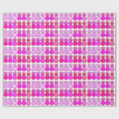 Glitterende roze en rode ananassen cadeaupapier (Vlak)