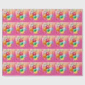 Glitterende Roze Feestje Cadeaupapier (Vlak)