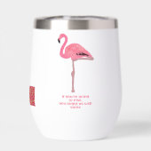 Glitterende roze flamingo sta op en glans inspirer (Achterkant)