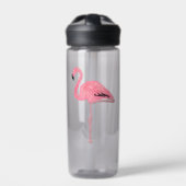 Glitterende roze flamingo tropische kerst waterfles (Voorkant)