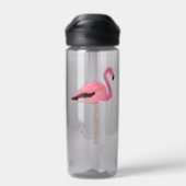 Glitterende roze flamingo tropische kerst waterfles (Achterkant)