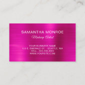 Glitterende Roze Folie Fancy Monogram Visitekaartje (Achterkant)