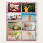 Glitterende Roze Glam 14 Foto Collage Planner (Achterkant)
