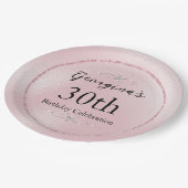 Glitterende Roze Glans en Diamanten Papieren Bordje (Gekanteld)