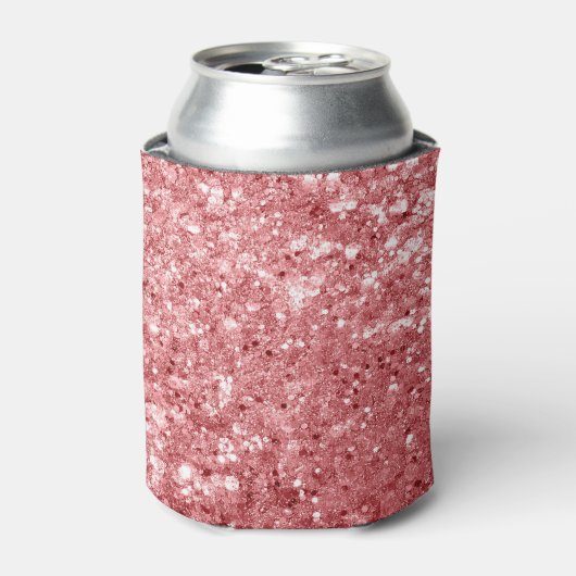 Glitterende Roze Glans Glitter Blikjeskoeler (Blikje Voorkant)