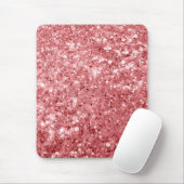 Glitterende Roze Glans Glitter Muismat (Met muis)