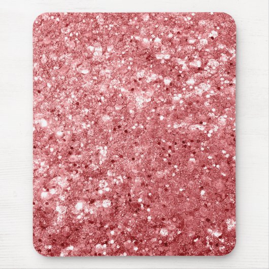 Glitterende Roze Glans Glitter Muismat (Voorkant)