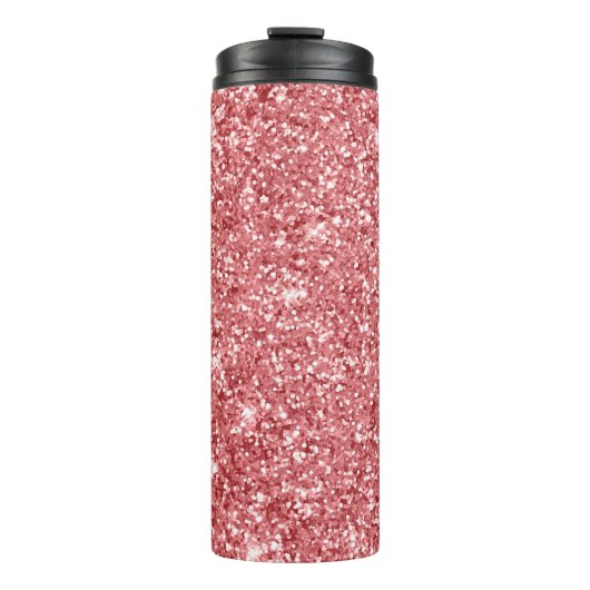 Glitterende Roze Glans Glitter Thermosbeker (Voorkant)