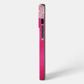Glitterende Roze Glitter Monogram Initialen iPhone Hoesje (Linkerkant)