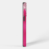 Glitterende Roze Glitter Monogram Initialen iPhone Hoesje (Rechterkant)
