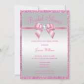 Glitterende Roze Glitters & Edelsteen Boog Bruidsf Kaart (Voorkant)